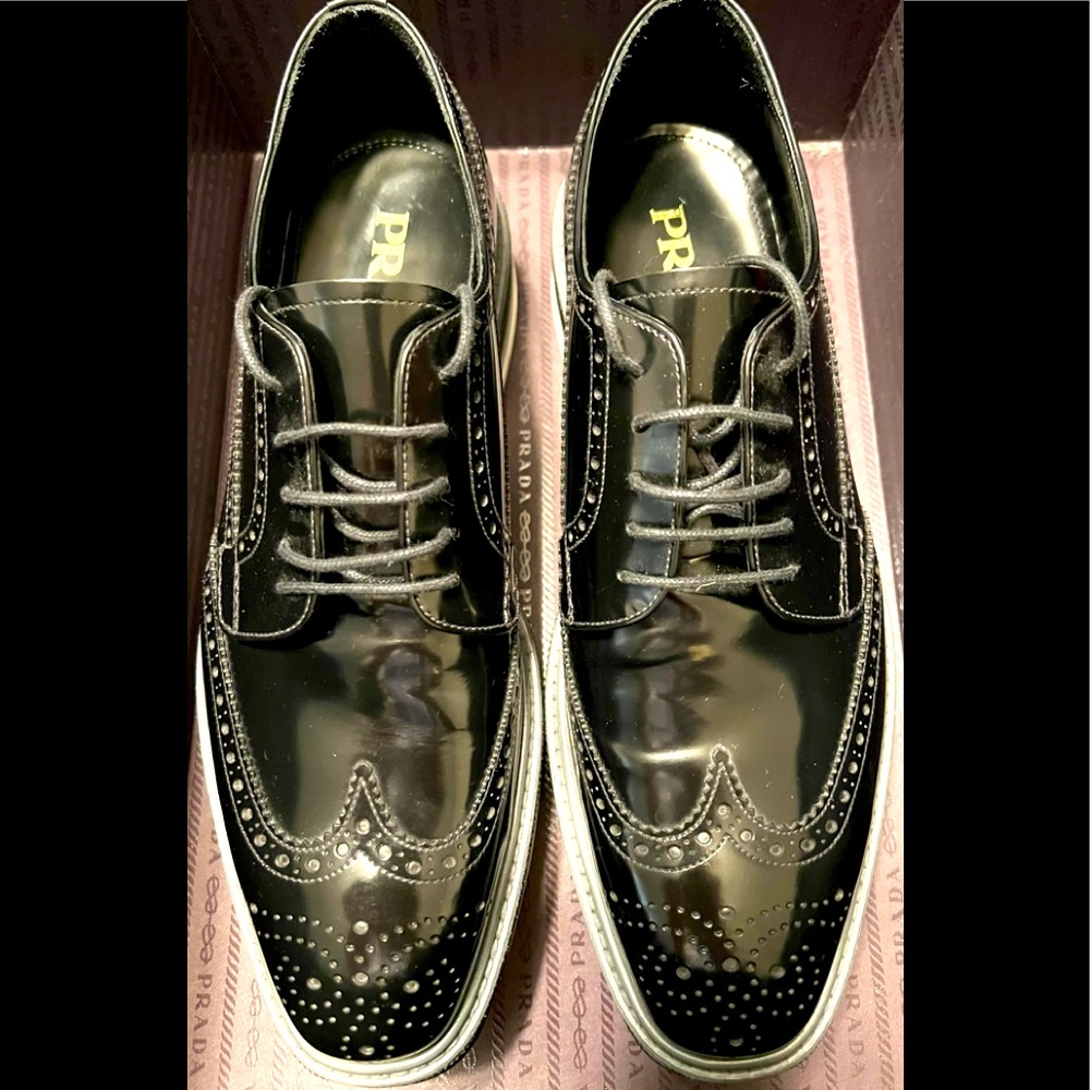 Runway mens platform derby PRADA shoes.  Size 7 limited edition super trendy .